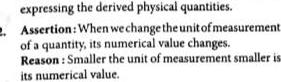 expressing the derived physical quantities 2 Assertion When