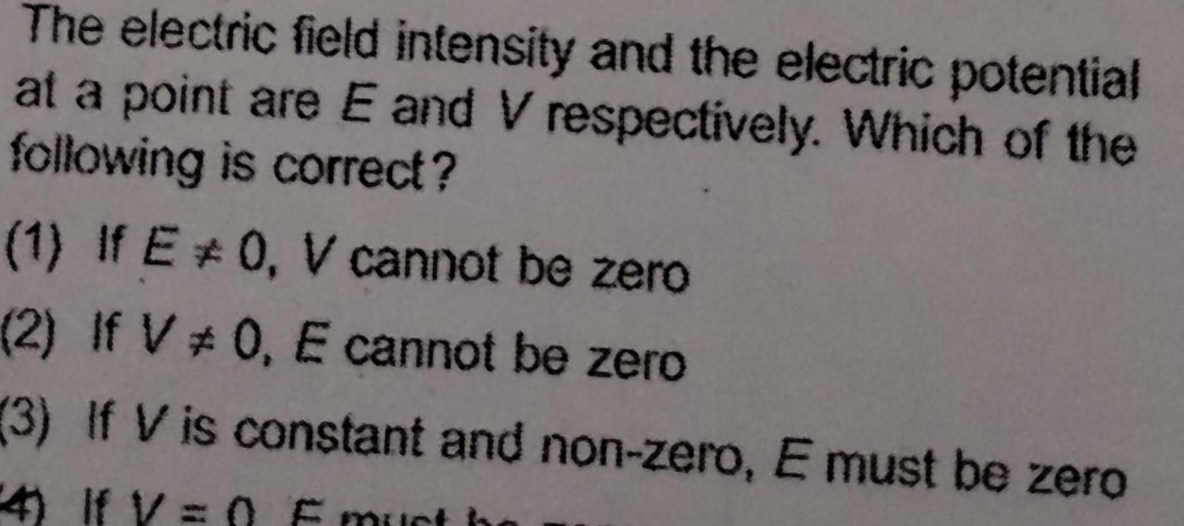 [ANSWERED] The electric field intensity and the electric potential at a