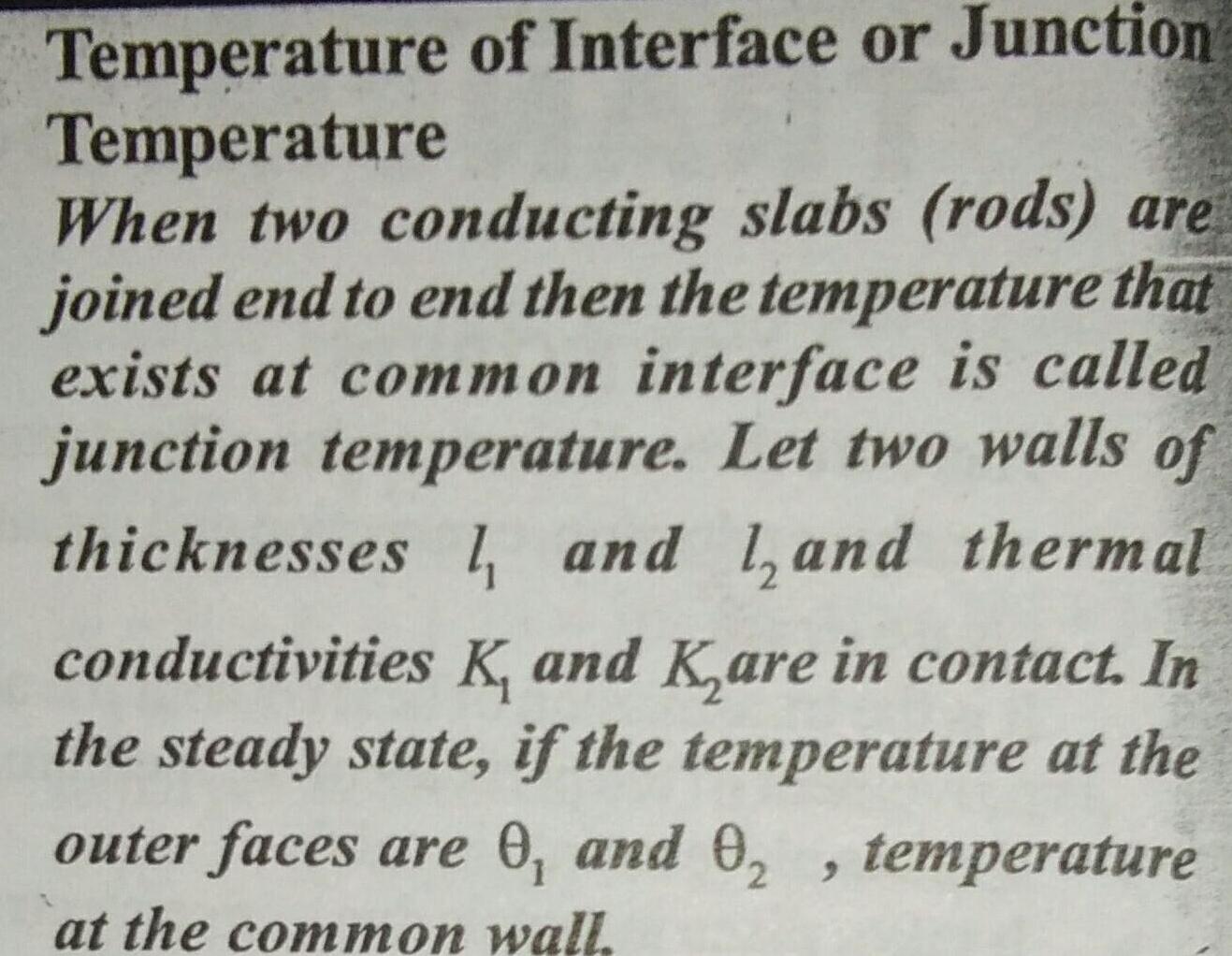 Temperature of Interface or Junction Temperature When two