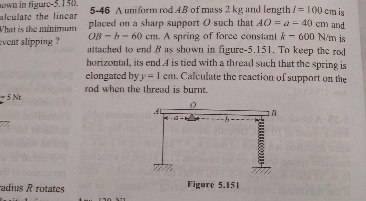 nown in figure 5 150 alculate the linear What is the minimum