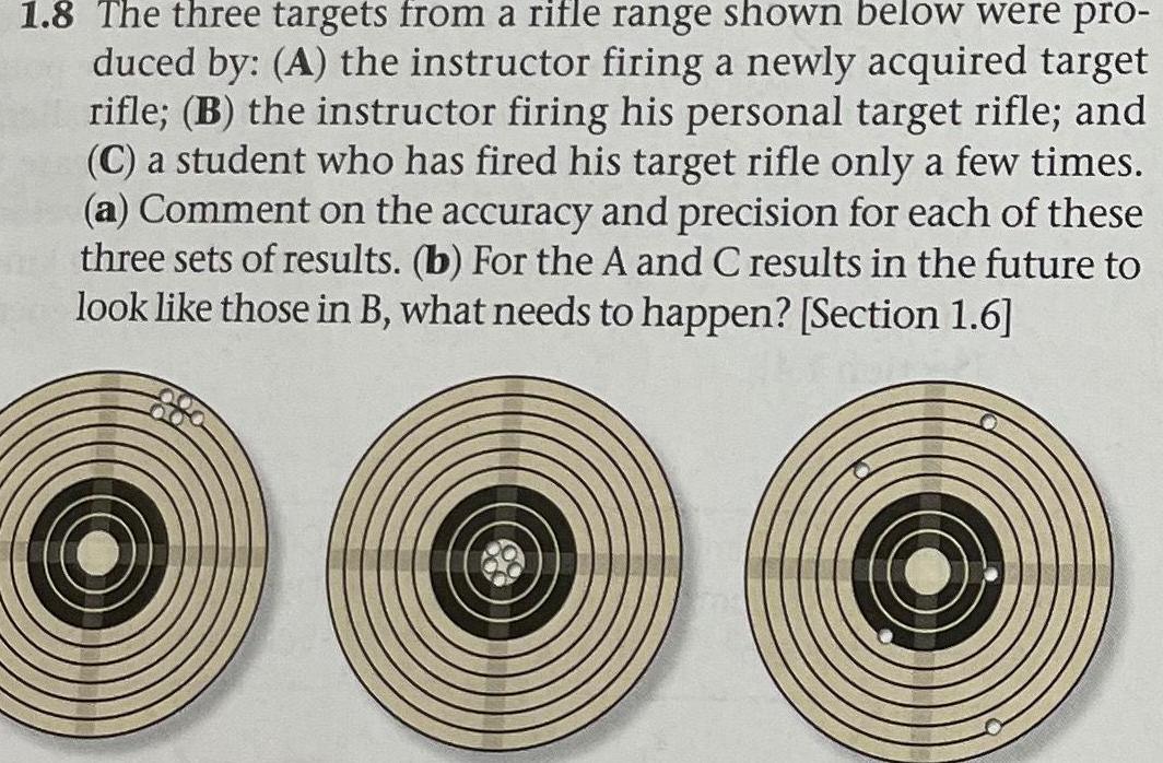 [ANSWERED] 1 8 The three targets from a rifle range shown below were ...