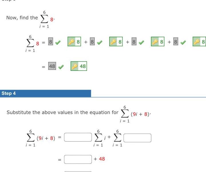 Now find the 8 i 1 Step 4 i 1 8 8 48 9i 8 i 1 8 8 48 Substitute the above values in the equation for 9i 8 i 1 i 1 S 48 8 8 6 it E i 1 8 8 8