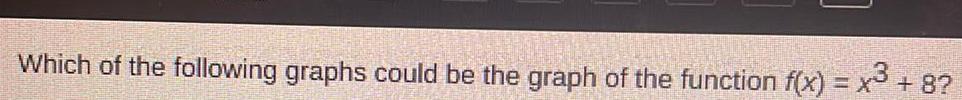 Which of the following graphs could be the graph of the function f x x 8