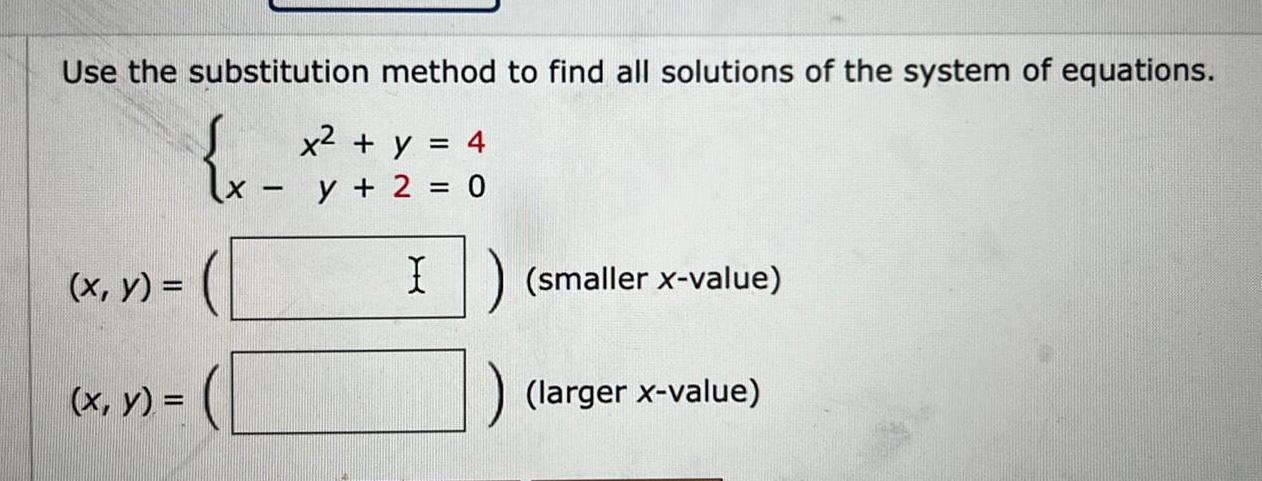 Use the substitution method to find all solutions of the