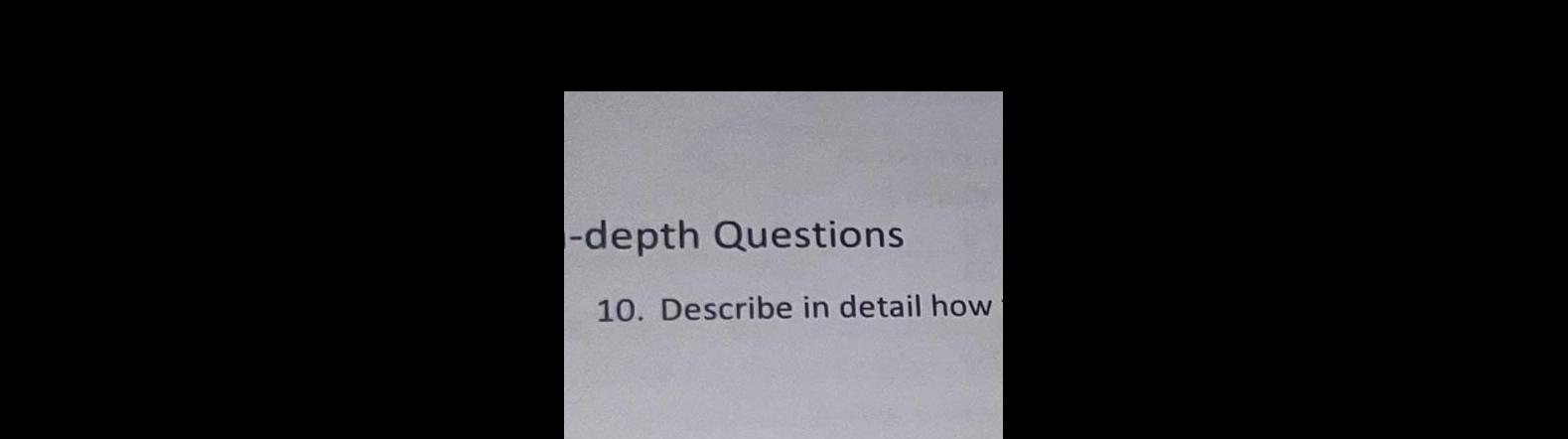 depth Questions 10 Describe in detail how