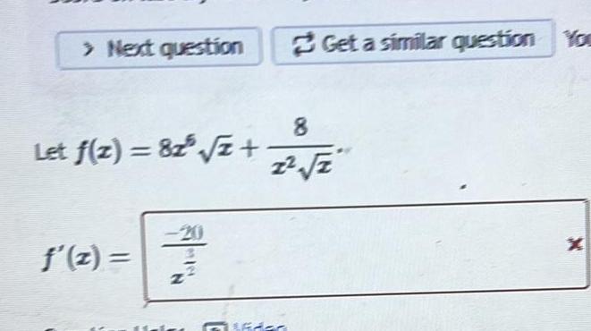 Next question Let f z 82 z f z 20 z Get a similar question You 8 2 z Eden