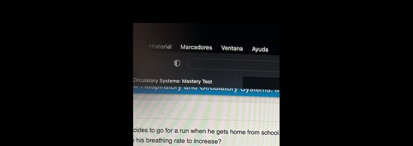Historial Marcadores Ventana Ayuda Circulatory Systems Mastery Test spiratory and ovulatory bystems I cides to go for a run when he gets home from school e his breathing rate to increase
