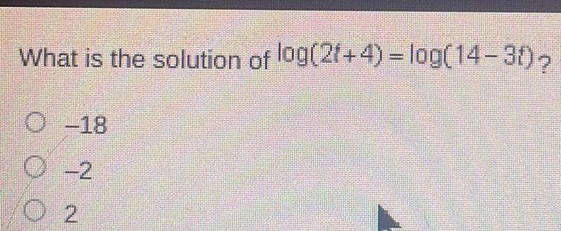 What is the solution of log 21 4 log 14 30 2 O 18 0 2 O 2