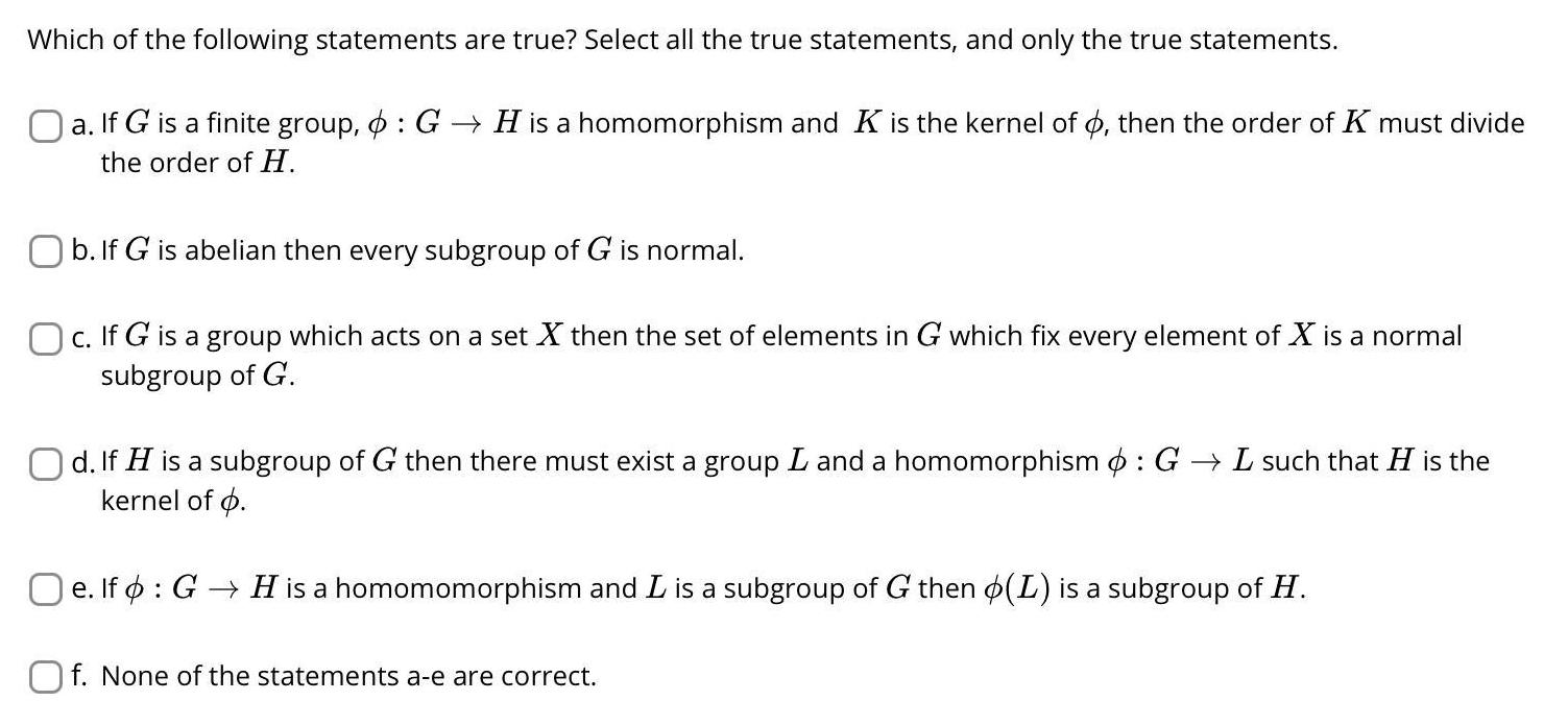 [ANSWERED] Which of the following statements are true Select all the