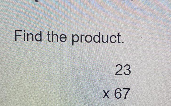 Find the product 23 X 67