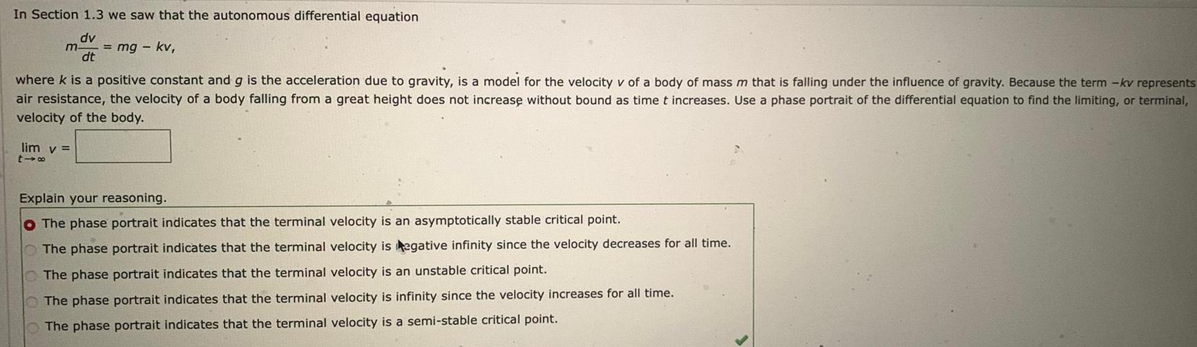 In Section 1 3 we saw that the autonomous differential