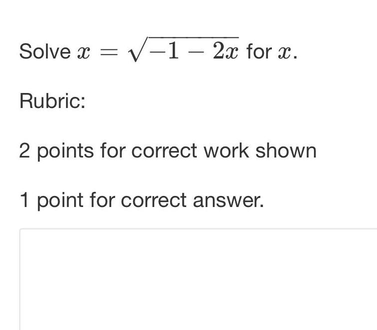 Solve X 1 2x Solve X 1 2x