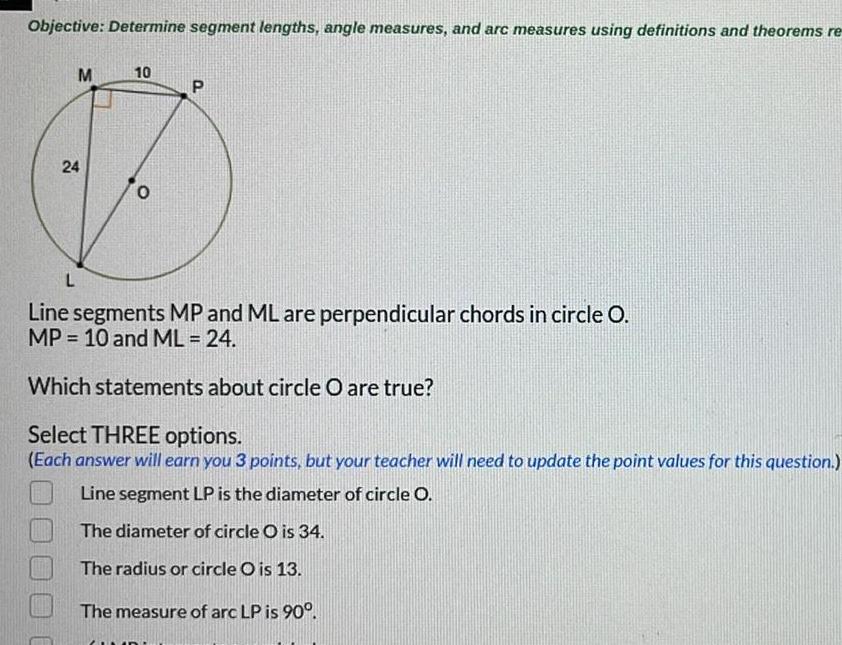 [ANSWERED] Objective Determine segment lengths angle measures