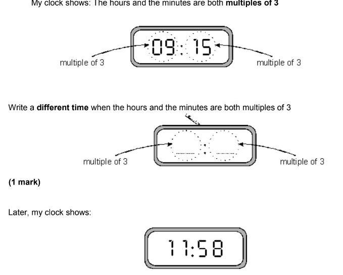 [ANSWERED] My clock shows The hours and the minutes are both multiples