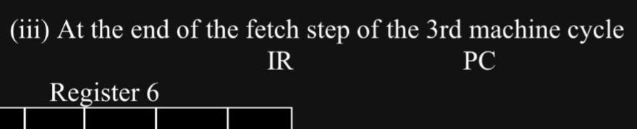 [ANSWERED] iii At the end of the fetch step of the 3rd machine cycle IR ...