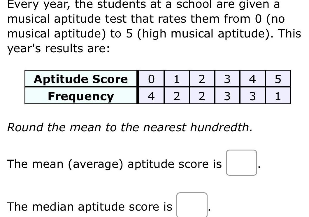 Every year the students at a school are given a musical