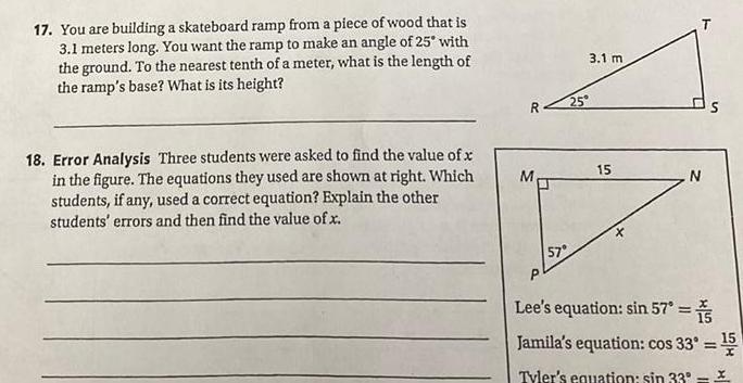 [ANSWERED] 17 You are building a skateboard ramp from a piece of wood ...