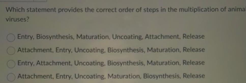  ANSWERED Which Statement Provides The Correct Order Of Steps 
