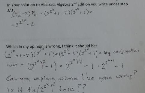 [ANSWERED] In Your solution to Abstract Algebra 2nd Edition you write ...