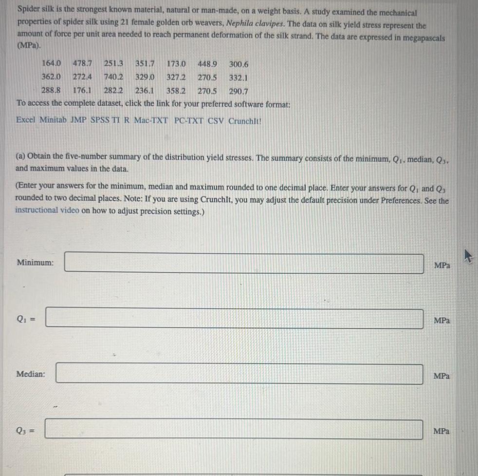 [ANSWERED] Spider silk is the strongest known material natur