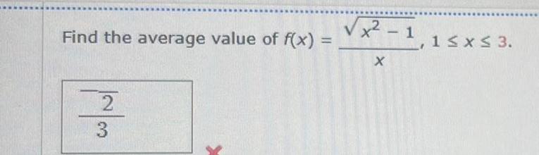 Find the average value of f x 00 x 1 X 1 x 3