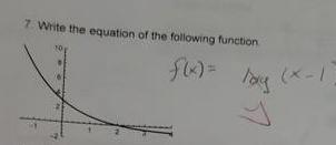 7 Write the equation of the following function 10 tay x 1