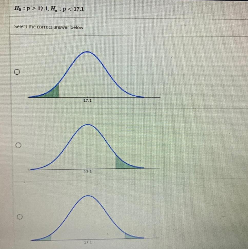 Ho p 17 1 H p 17 1 Select the correct answer below O O 17 1