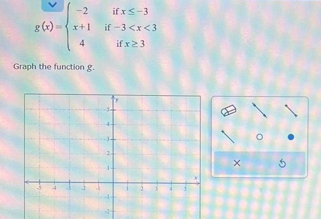 2 g x x 1 4 Graph the function g if x 3 if 3 x 3 if x 3 1 X O