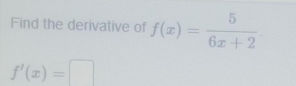 Find the derivative of f x x 5 6x 2