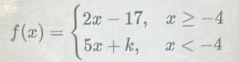 f x 2x 17 5x k x 4 x 4