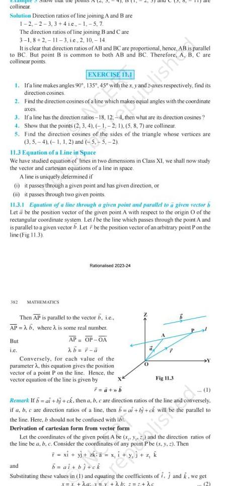 exampie Show that the points collinear Solution Direction