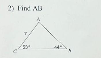 2 Find AB A C 7 53 44 B