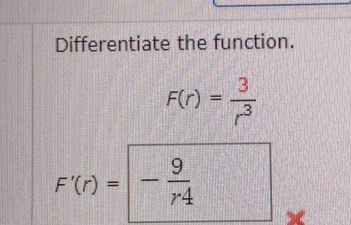 Differentiate the function 3 1 3 F r F r 9 74