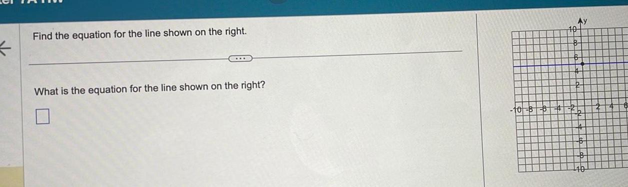 Find the equation for the line shown on the right What is the equation for the line shown on the right 10 B Ay 10