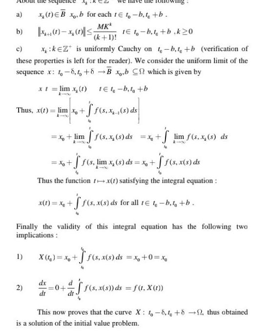 a b c x KEZ is uniformly Cauchy on t b t b verification of