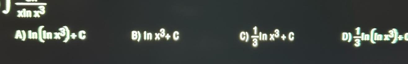 xin x3 A In In x c C B In x C C in x C D in In x