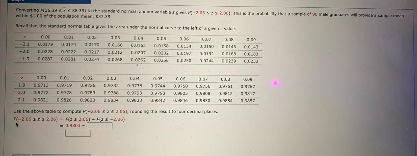 Converting P 36 39 x 38 39 to the standard normal random