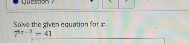 Question Solve the given equation for a 762 2 41