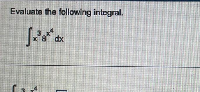 Evaluate the following integral 3 fx 8x dx