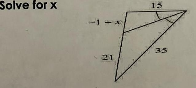 Solve for x 21 15 35