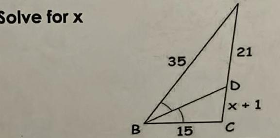 Solve for x B 35 15 21 XU x 1 C