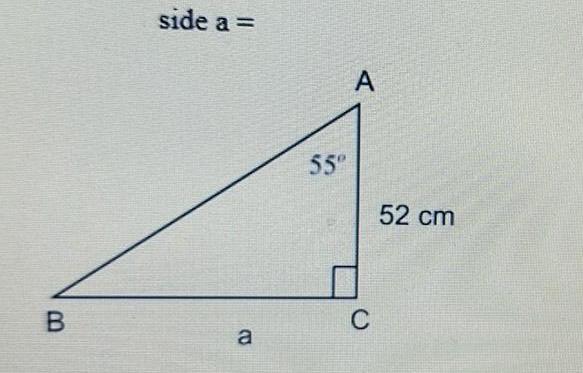 B side a a 55 A C 52 cm